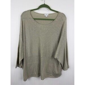 Pure Jill Linen Blend Dolman Sweater Sage Green Medium